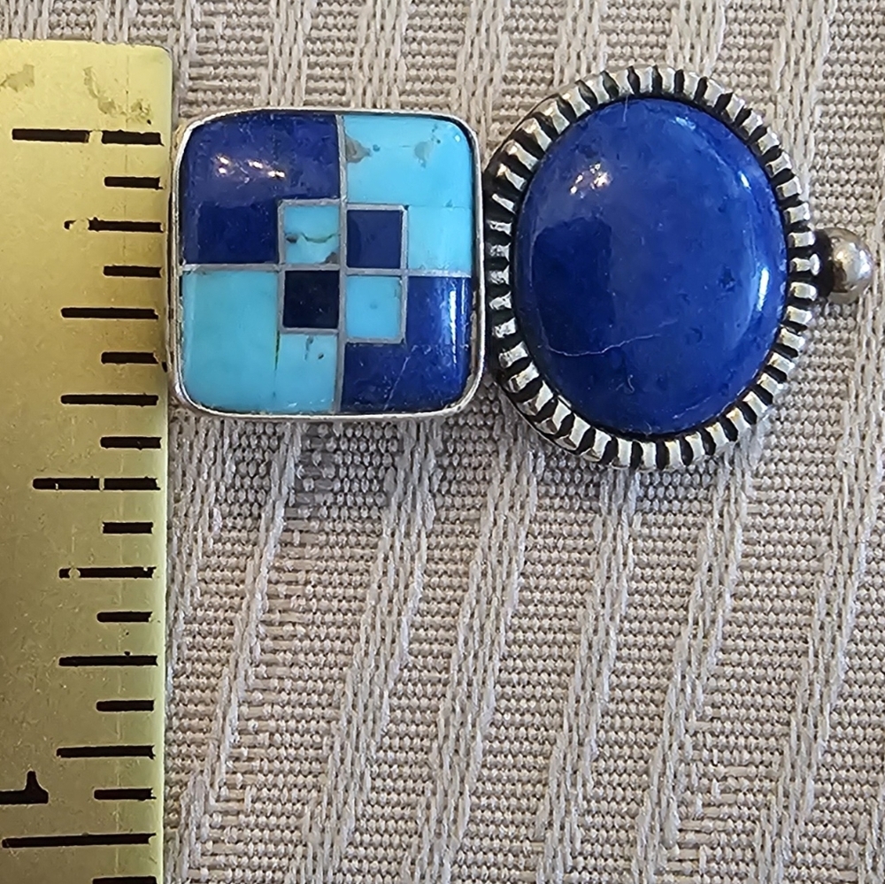 Relios By Carolyn Pollack Sterling Silver w/Turquoise & Lapis Lazuli Stones - Picture 4 of 5